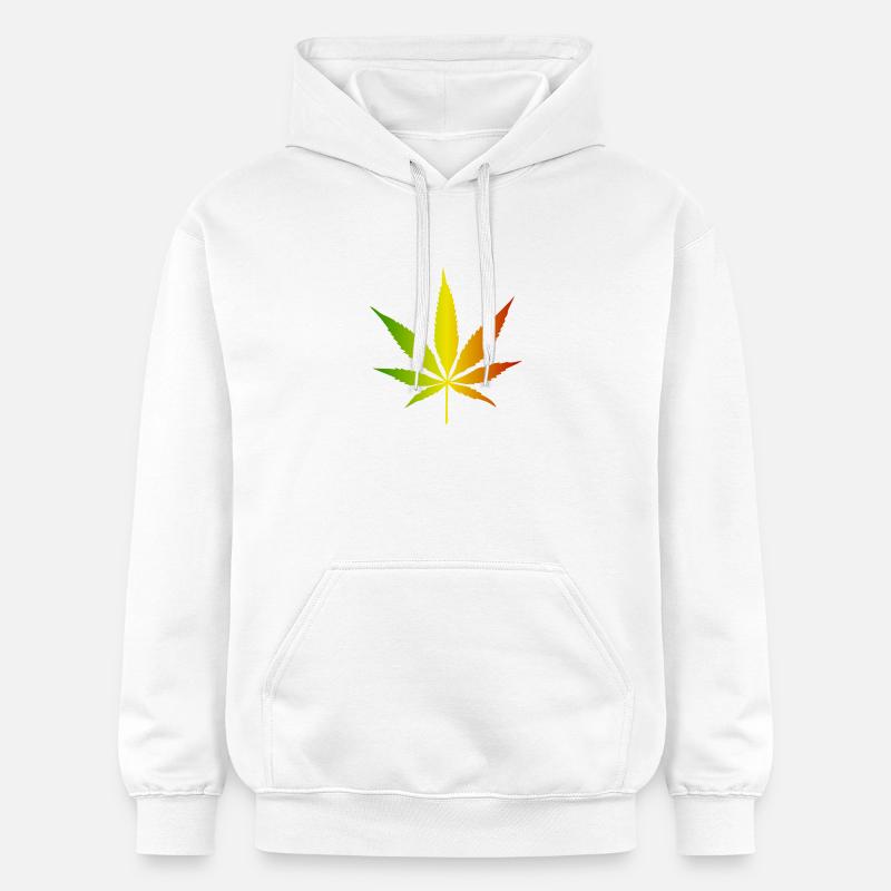 Feuille de cannabis dégradée rasta - Sweat à capuche Softstyle® Gildan Unisexe - blanc