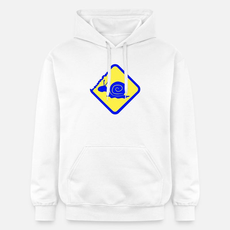 Escargot Avertissement Attention Signe de danger - Sweat à capuche Softstyle® Gildan Unisexe - blanc