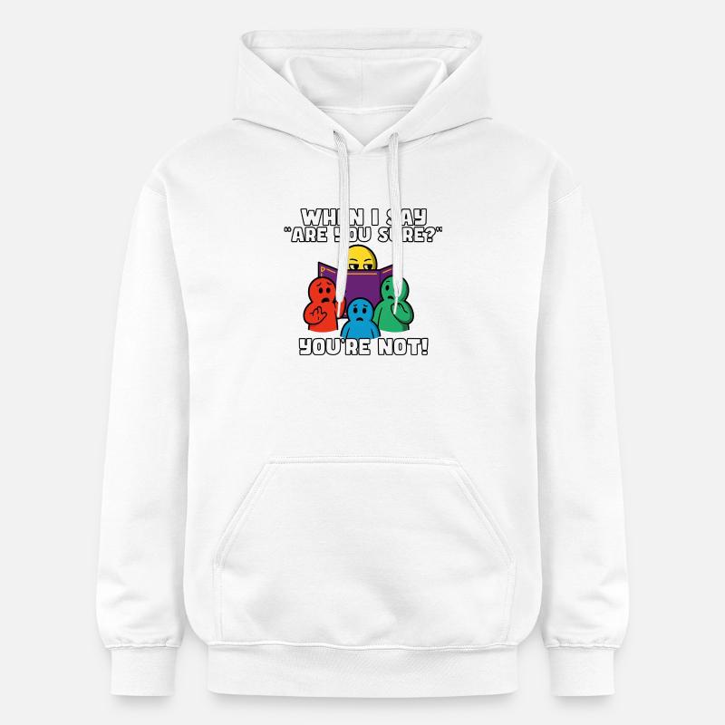 « Êtes-vous sûr ? » = regret instantané - Sweat à capuche Softstyle® Gildan Unisexe - blanc