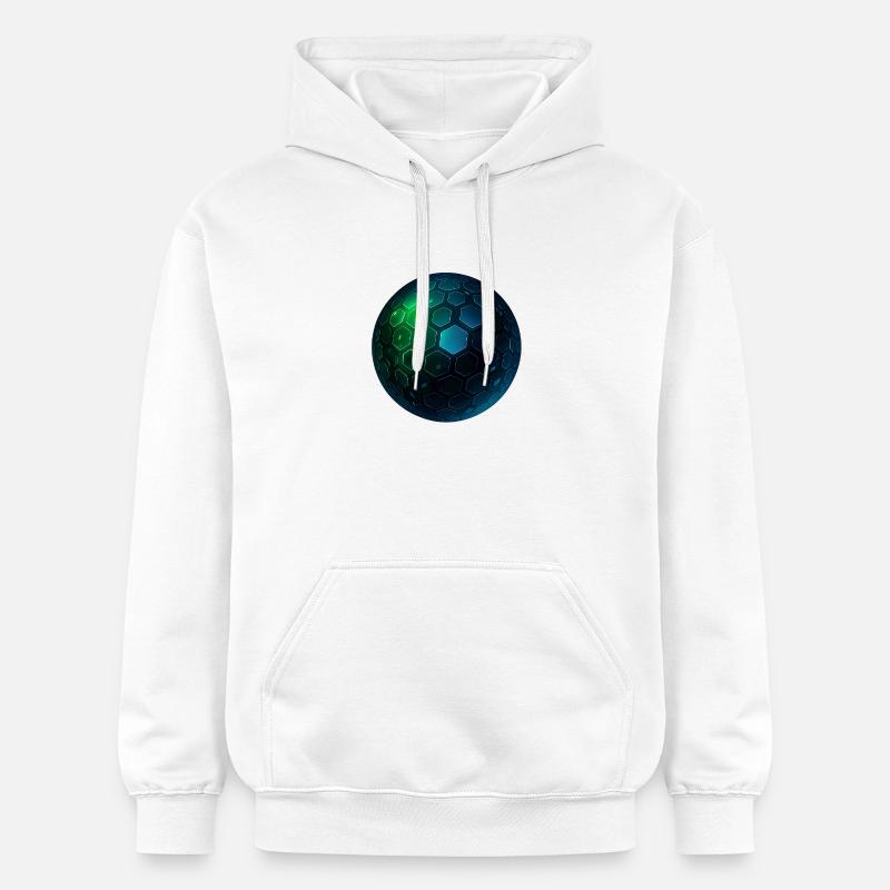 Sphère hexagonale néon - Sweat à capuche Softstyle® Gildan Unisexe - blanc