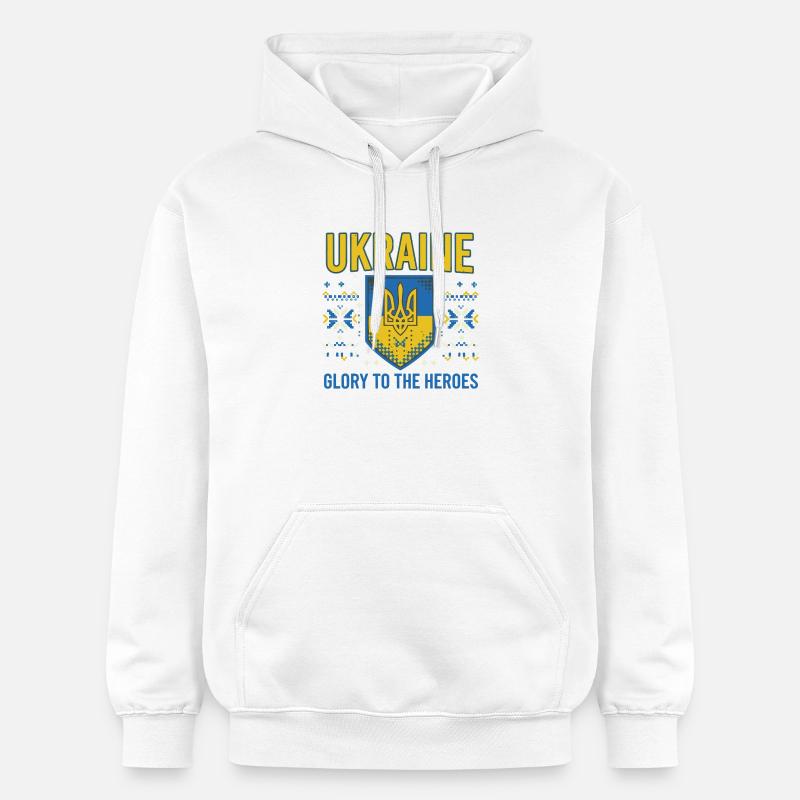 T-shirt Ukraine Crest Glory - Sweat à capuche Softstyle® Gildan Unisexe - blanc