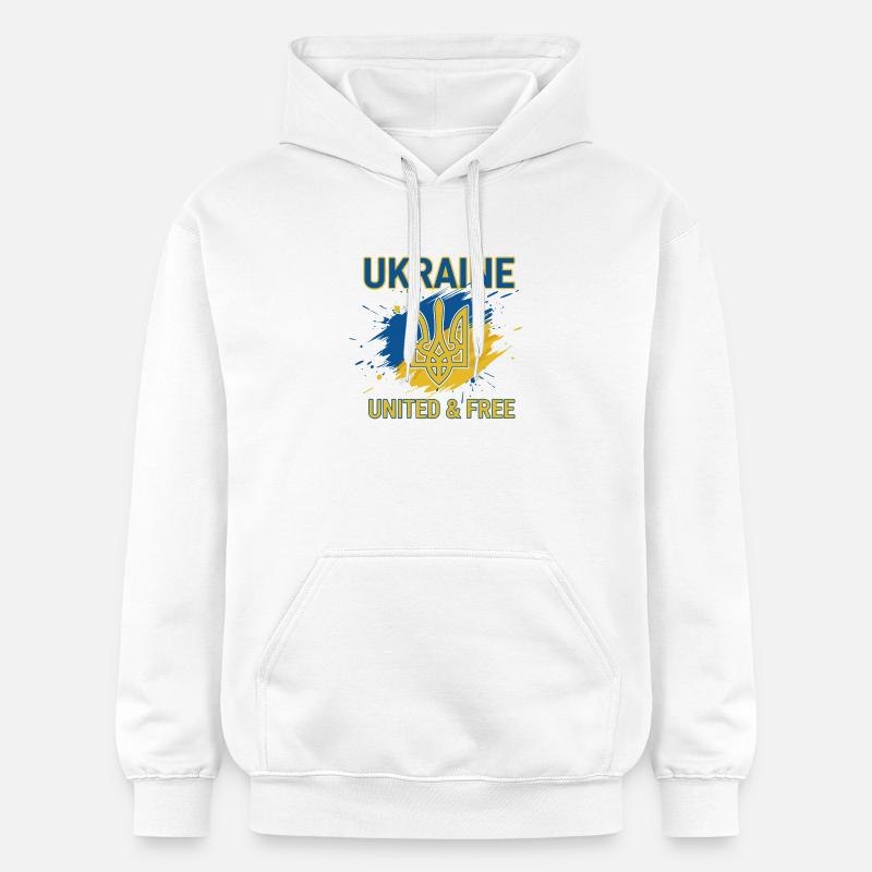 L’unité et la liberté de l’Ukraine - Sweat à capuche Softstyle® Gildan Unisexe - blanc