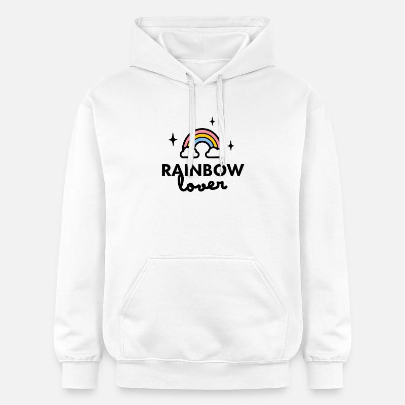Logo de l’amoureux de l’arc-en-ciel - Sweat à capuche Softstyle® Gildan Unisexe - blanc