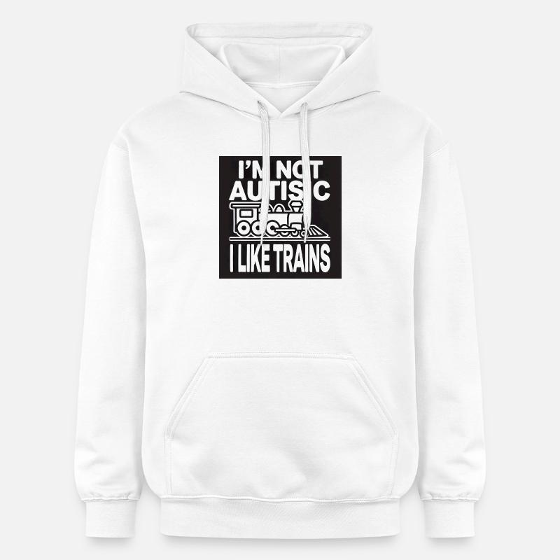 Train Passion Mème Graphique - Sweat à capuche Softstyle® Gildan Unisexe - blanc