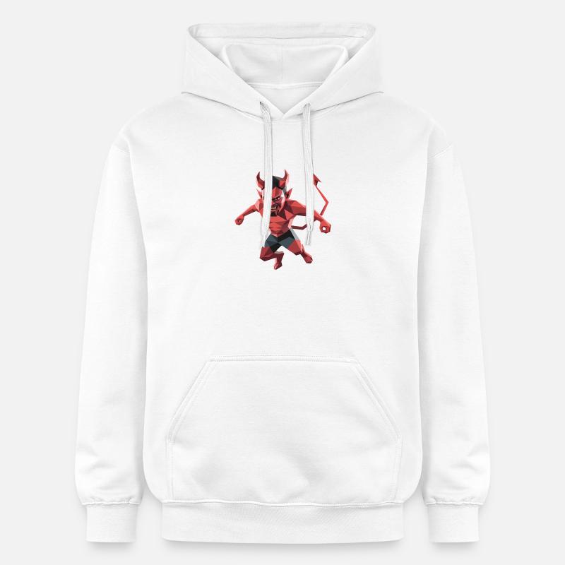 Devil - Cool Low Poly Logo - Gildan Unisex Softstyle® Midweight Hoodie - white