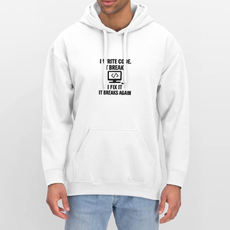 I Write Code – Funny Programmer T-Shirt Gildan Unisex Softstyle® Midweight Hoodie