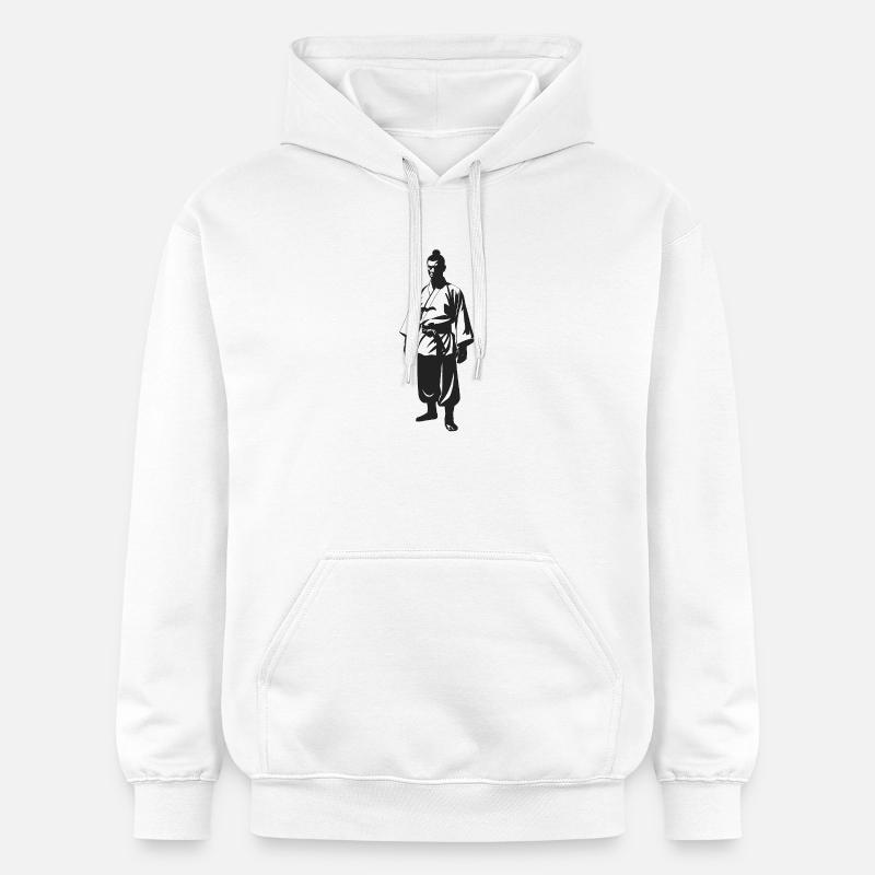 Shaolin Monk - Cool Silhouette Logo - Sweat à capuche Softstyle® Gildan Unisexe - blanc