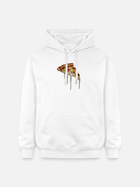 Pizza Mosaic: Artistic Stained Glass Design - Gildan Unisex Softstyle® Midweight Hoodie - white