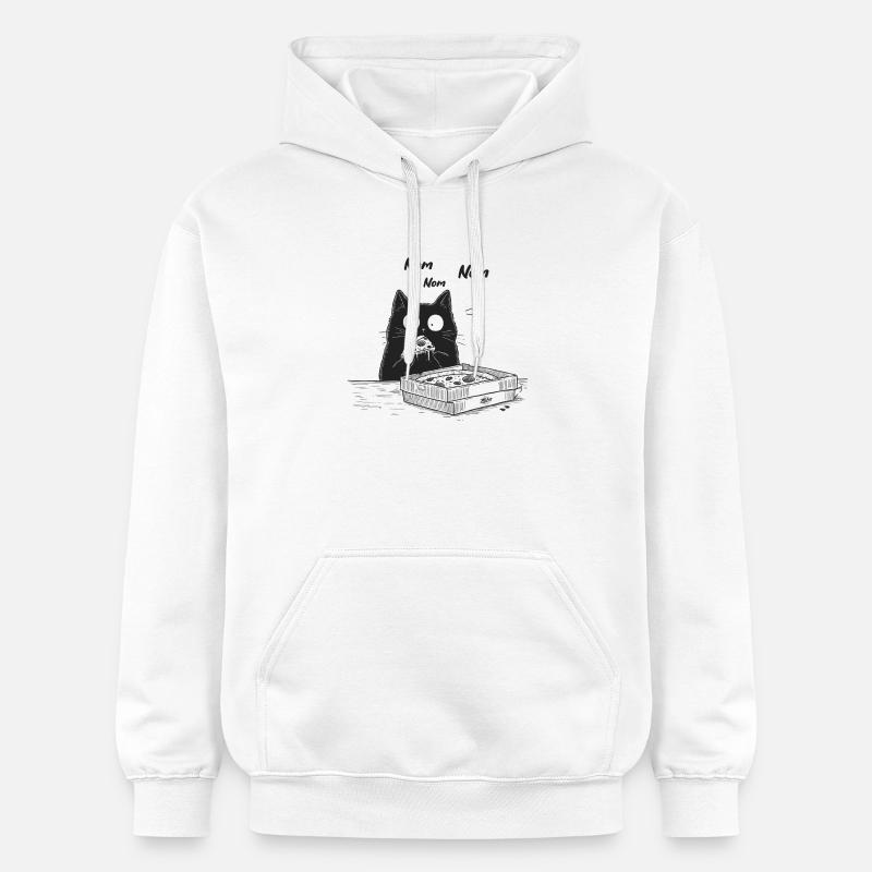 Nom Nom Chat - Sweat à capuche Softstyle® Gildan Unisexe - blanc