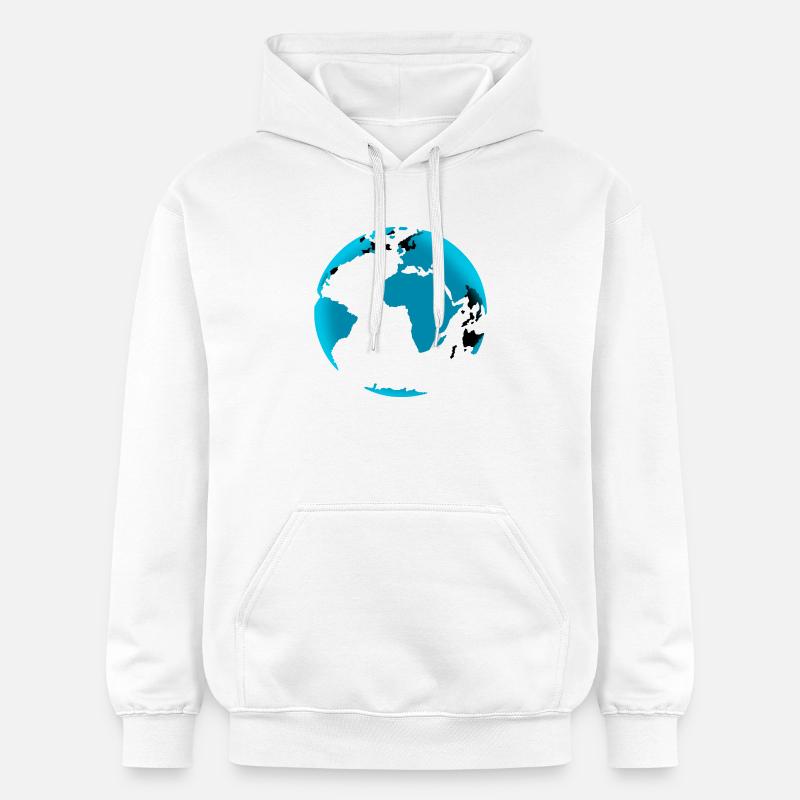 Globe Bleu Noir Néon - Sweat à capuche Softstyle® Gildan Unisexe - blanc