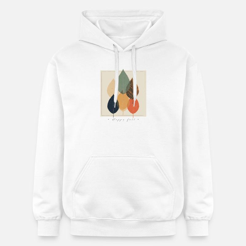 Mosaïque de feuilles d’automne : palette rétro - Sweat à capuche Softstyle® Gildan Unisexe - blanc