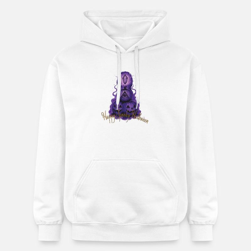 Joyeux Halloween effrayant ! - Sweat à capuche Softstyle® Gildan Unisexe - blanc