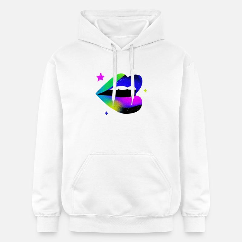 Regenbogen Lippe Graffiti Pop Art - Gildan Unisex Softstyle® Midweight Hoodie - Weiß