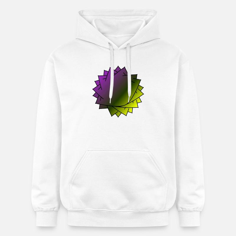 Spirale de feuilles dégradée - Sweat à capuche Softstyle® Gildan Unisexe - blanc