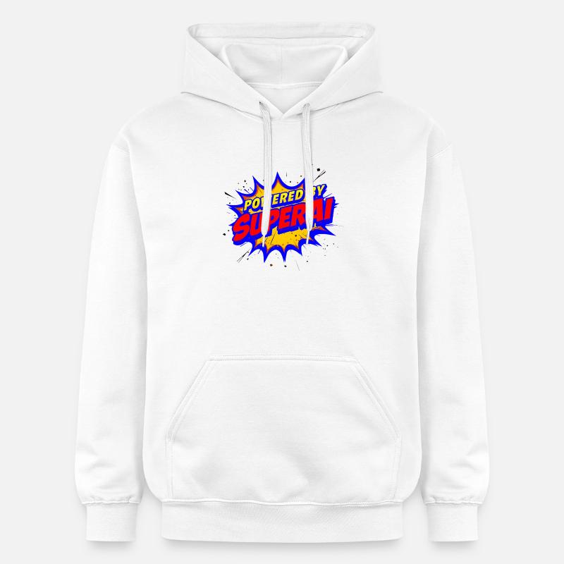 Propulsé par SuperAI - Sweat à capuche Softstyle® Gildan Unisexe - blanc