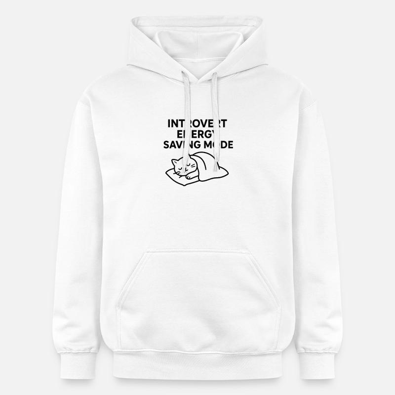 Power saving mode for introverts - Gildan Unisex Softstyle® Midweight Hoodie - white