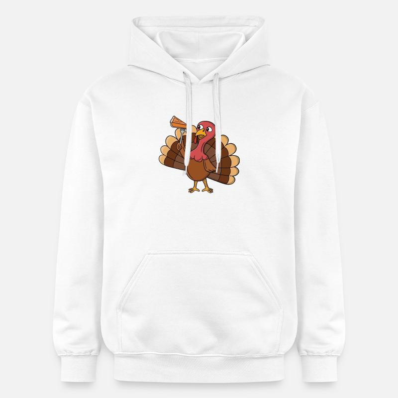 Dinde avec une tranche de tarte - Sweat à capuche Softstyle® Gildan Unisexe - blanc