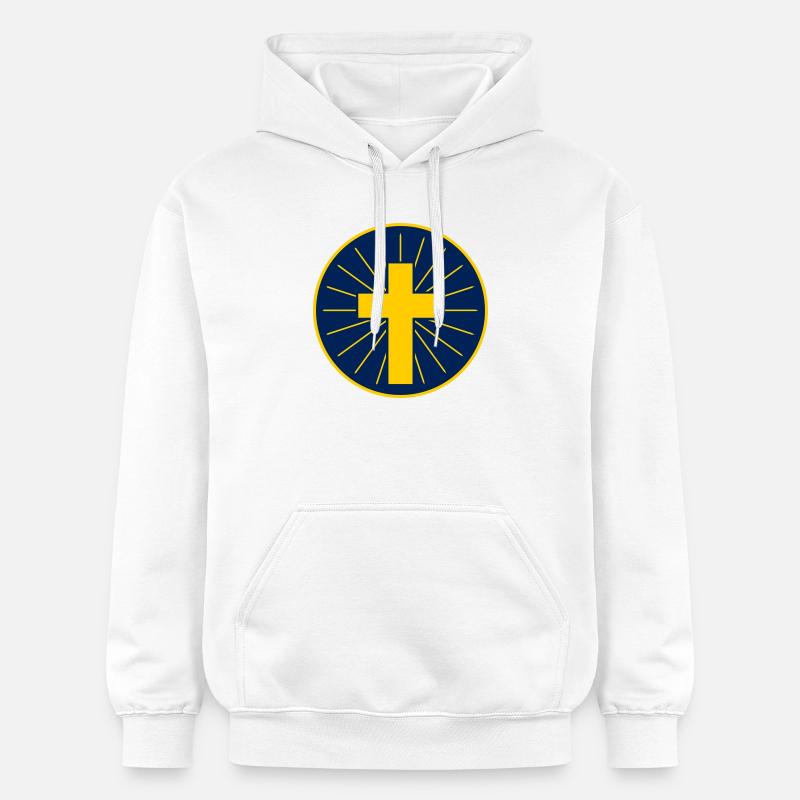 Croix Dorée Avec Rayons - Sweat à capuche Softstyle® Gildan Unisexe - blanc