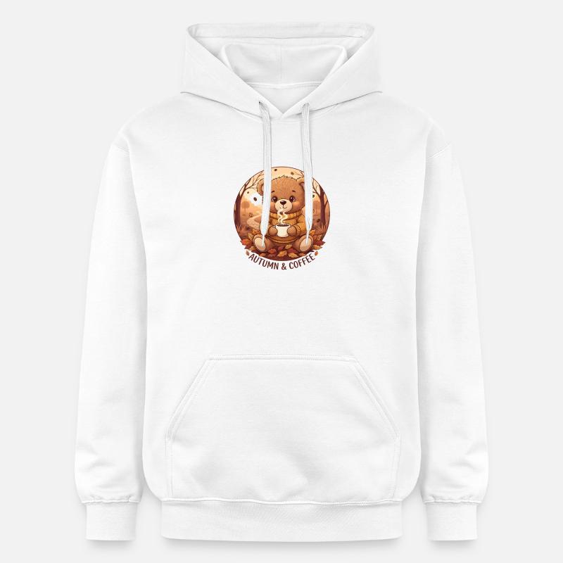 L’AUTOMNE ET LE CAFÉ - Sweat à capuche Softstyle® Gildan Unisexe - blanc