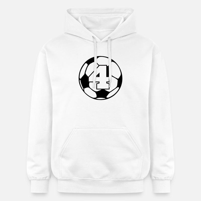Numéro 4 football - 4e anniversaire  - Sweat à capuche Softstyle® Gildan Unisexe - blanc