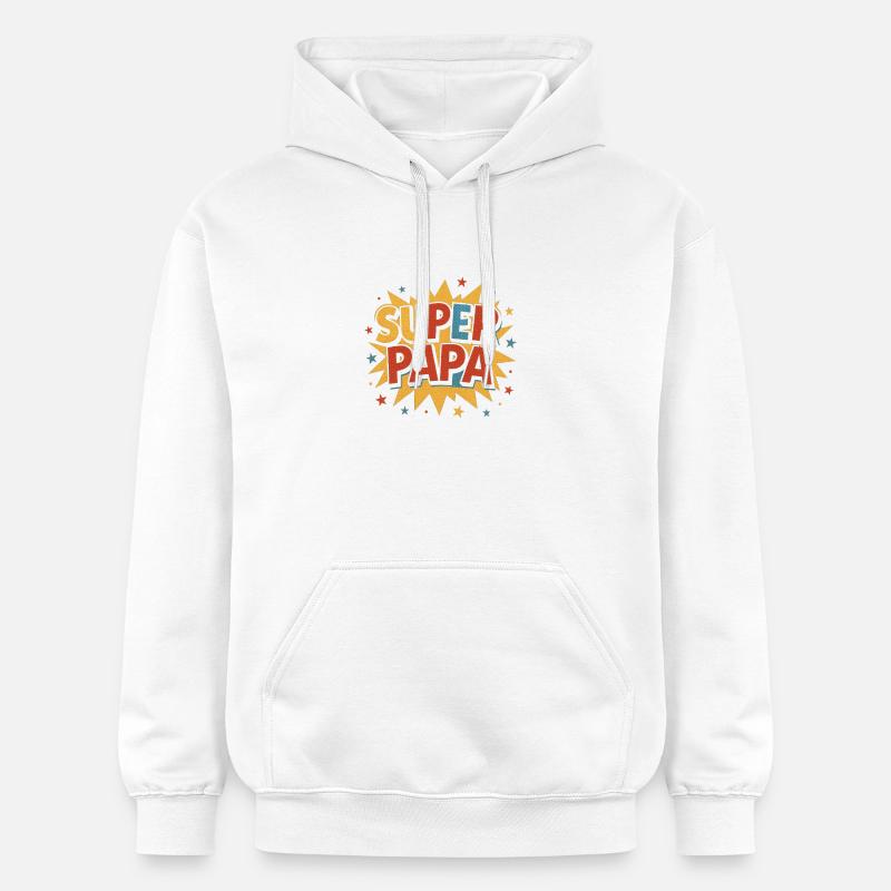 Super Dad Comic Burst Rétro - Sweat à capuche Softstyle® Gildan Unisexe - blanc