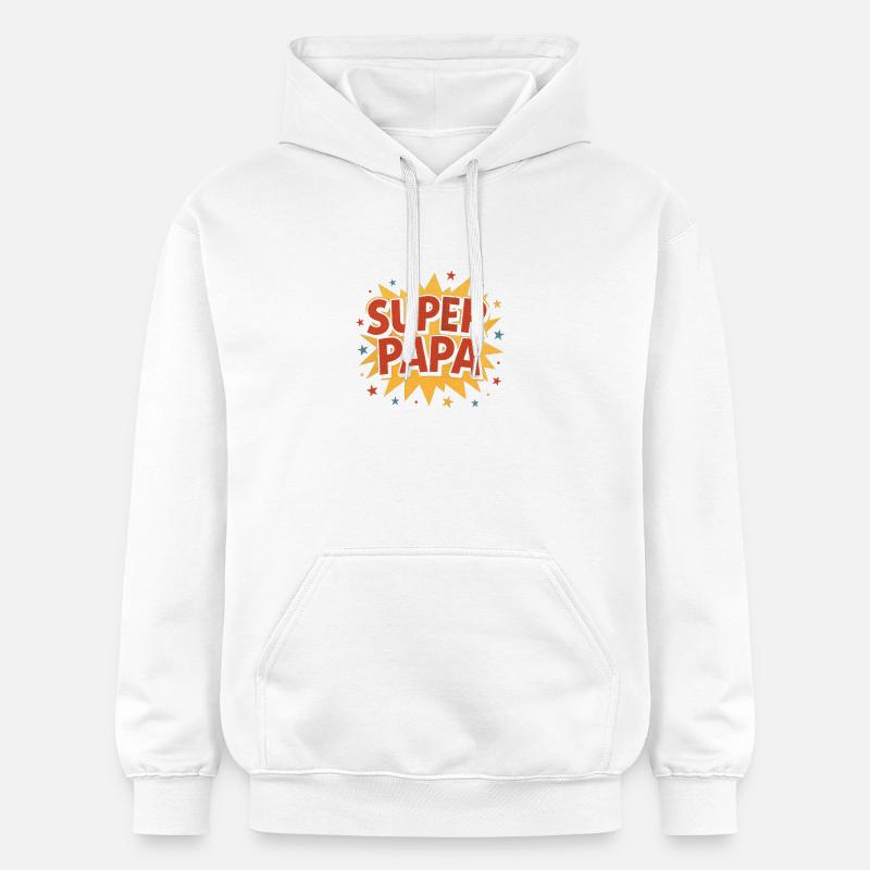 Super Papa Comic Explosion - Gildan Unisex Softstyle® Midweight Hoodie - Weiß