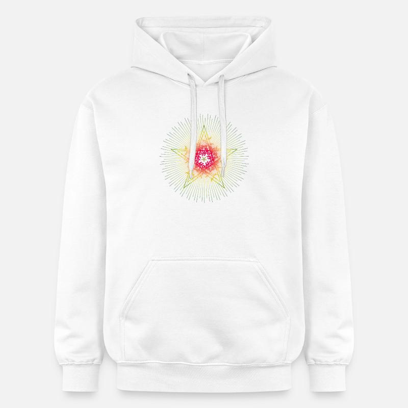 Poinsettia éclatant en look mandala - Sweat à capuche Softstyle® Gildan Unisexe - blanc