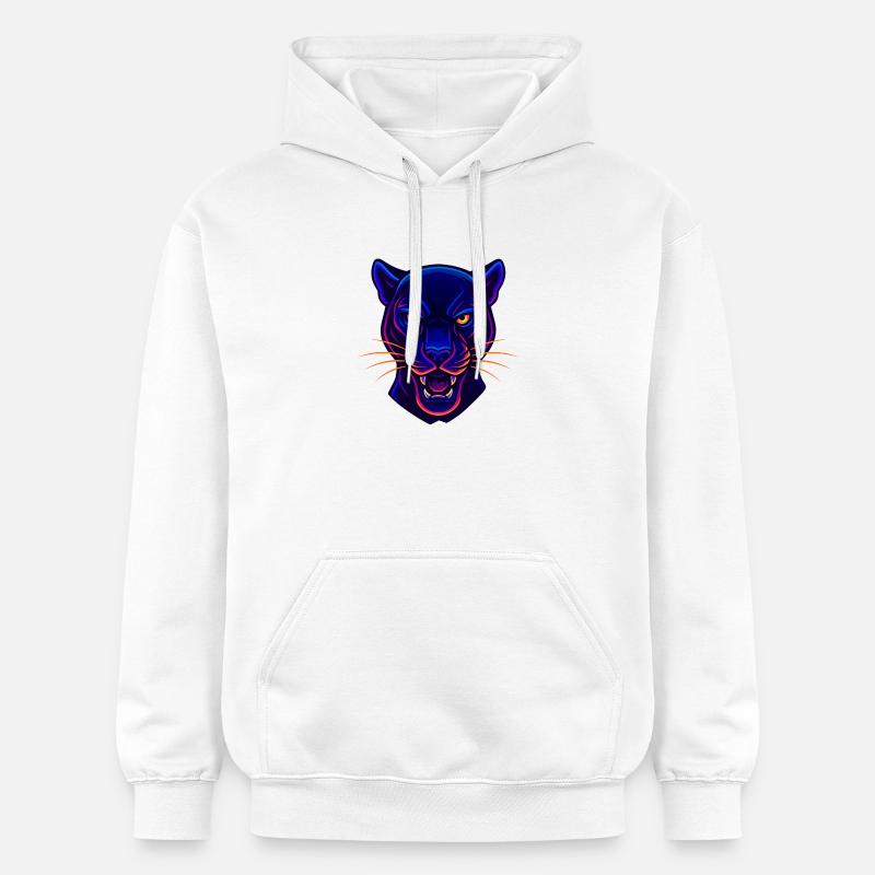 Tête de panthère néon - Sweat à capuche Softstyle® Gildan Unisexe - blanc