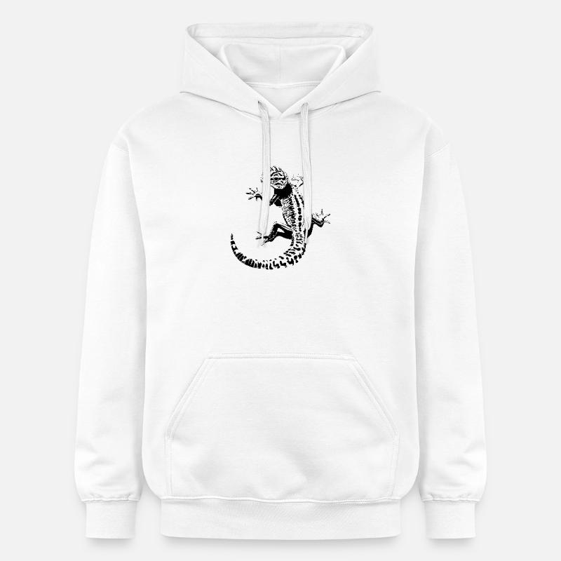 Gecko léopard - Sweat à capuche Softstyle® Gildan Unisexe - blanc