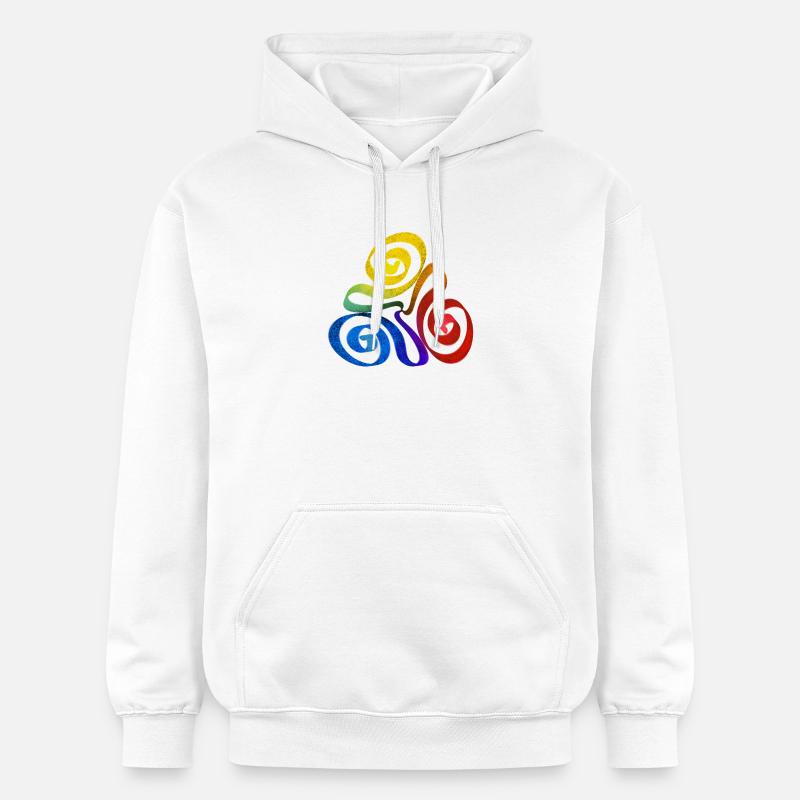 Spirale triangle arc-en-ciel - Sweat à capuche Softstyle® Gildan Unisexe - blanc