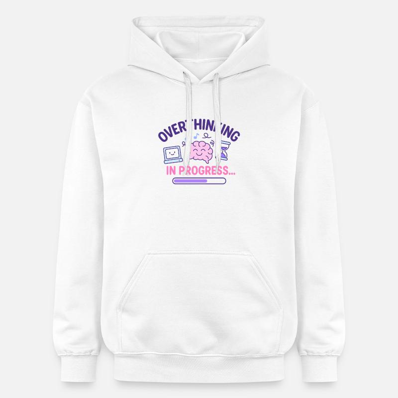 Trop réfléchir en cours - Sweat à capuche Softstyle® Gildan Unisexe - blanc