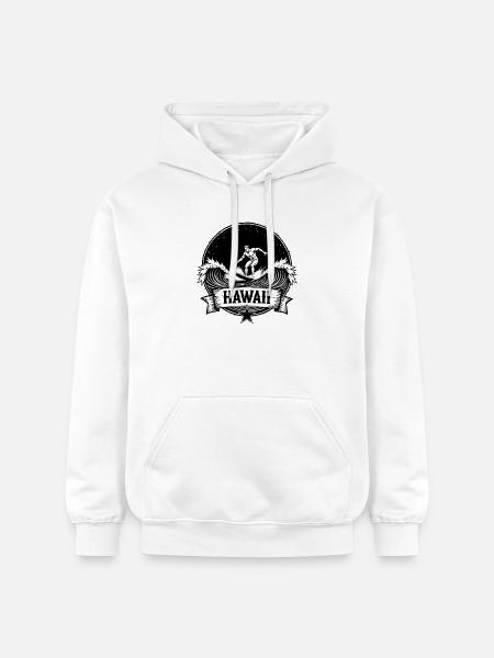 Hawaii Surfer Surfer sur Pacific Wave - Sweat à capuche Softstyle® Gildan Unisexe - blanc
