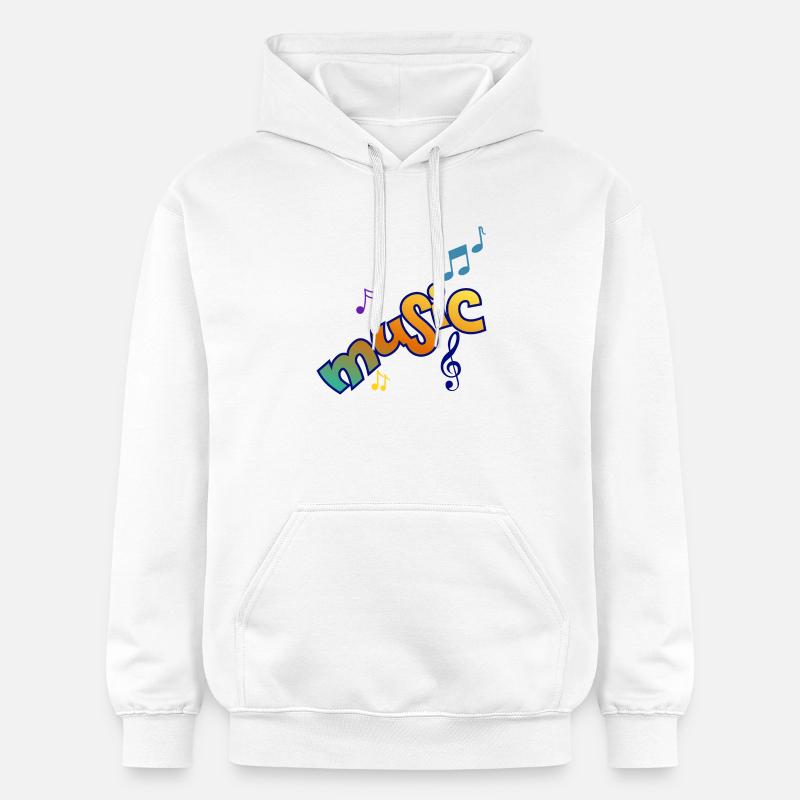 Musique et notes - Sweat à capuche Softstyle® Gildan Unisexe - blanc