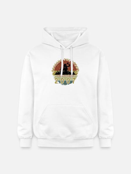 18e verjaardag Rocking de menigte SNG 12/2007 - Gildan uniseks Softstyle® Midweight hoodie - wit