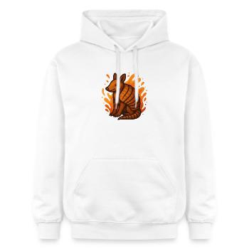 Tatous enflammés - Sweat à capuche Softstyle® Gildan Unisexe - blanc - Devant - Liana (172cm) & Jaron (178cm)
