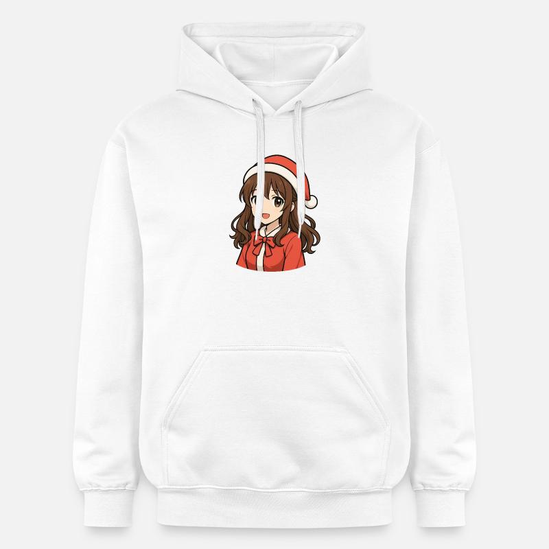 Fille d’anime magique de Noël - Sweat à capuche Softstyle® Gildan Unisexe - blanc