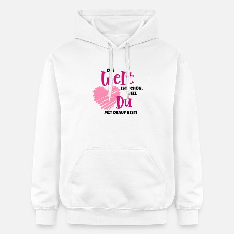 Le monde est beau – déclaration d’amour - Sweat à capuche Softstyle® Gildan Unisexe - blanc