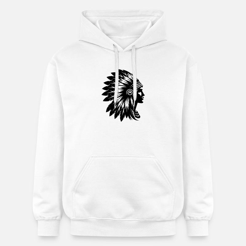 Coiffe élégante avec visage de profil - Sweat à capuche Softstyle® Gildan Unisexe - blanc