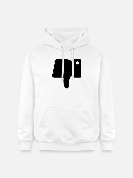 Dislike Hand, Hater Symbol, Thumbs Down - Gildan Unisex Softstyle® Midweight Hoodie - white