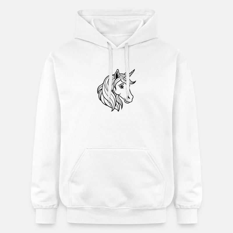 Tête de licorne - Sweat à capuche Softstyle® Gildan Unisexe - blanc