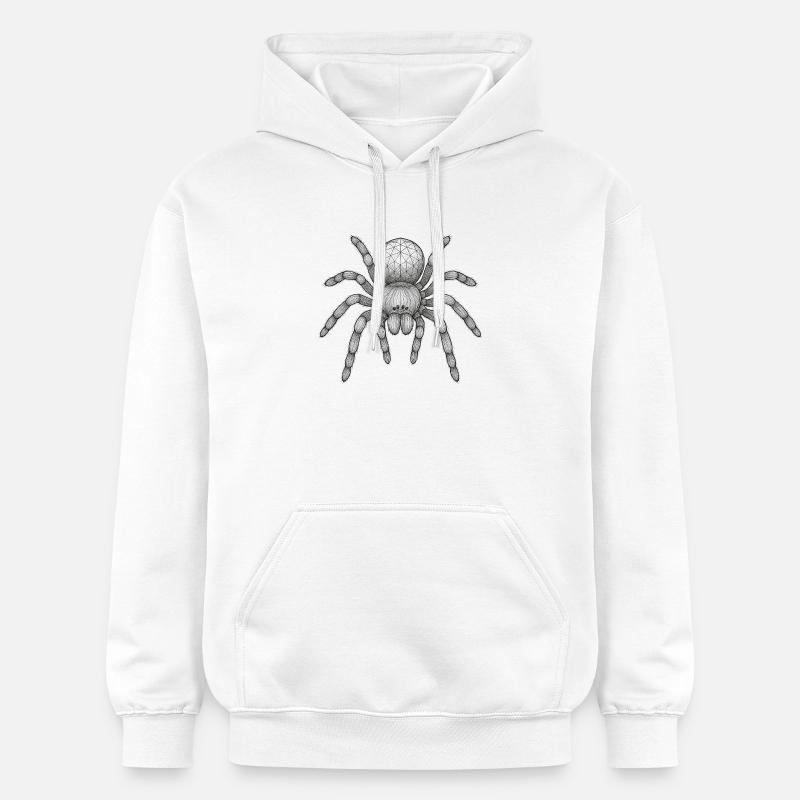 Icône géométrique de la tarentule - Sweat à capuche Softstyle® Gildan Unisexe - blanc
