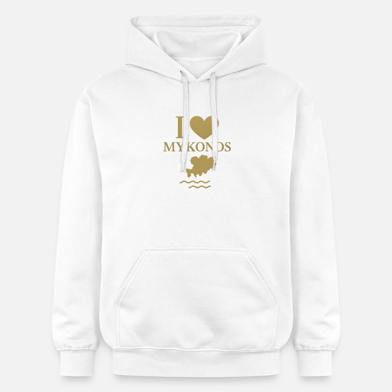 J’adore Mykonos Gold - Sweat à capuche Softstyle® Gildan Unisexe - blanc