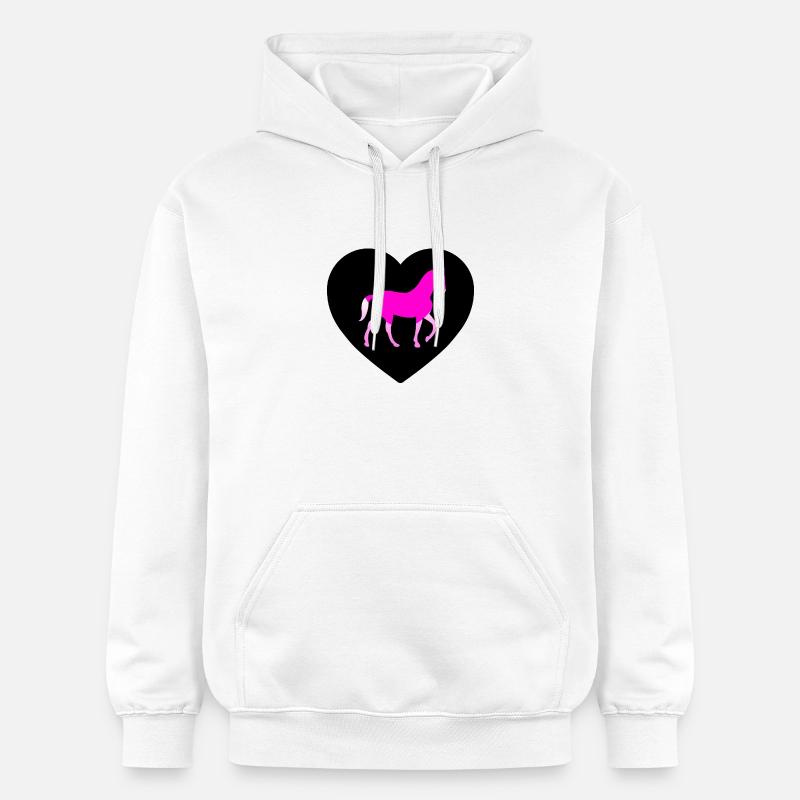 Chevaux - Sweat à capuche Softstyle® Gildan Unisexe - blanc