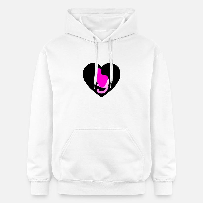 Chat - Sweat à capuche Softstyle® Gildan Unisexe - blanc