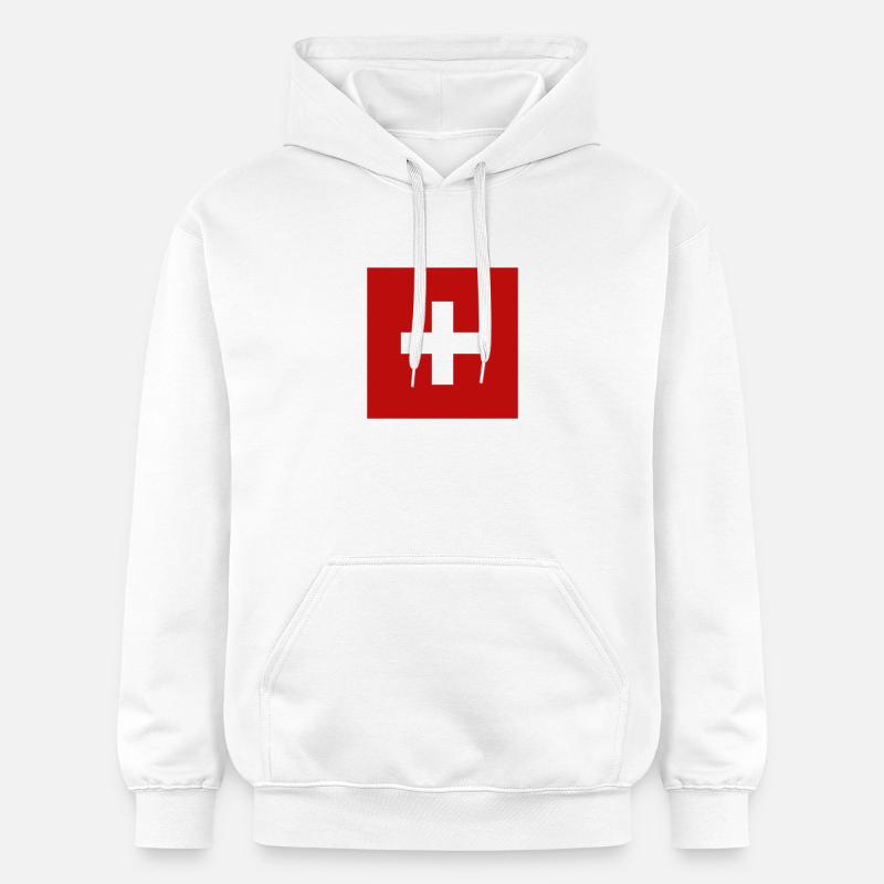 Drapeau suisse - Sweat à capuche Softstyle® Gildan Unisexe - blanc