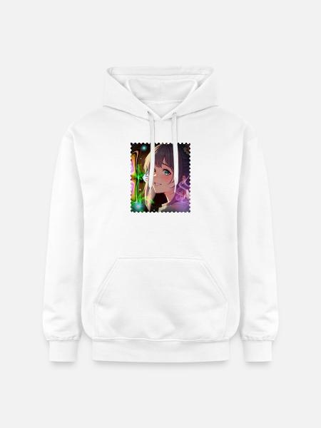 Magical Neon Dream Heroine - Gildan Unisex Softstyle® Midweight Hoodie - white