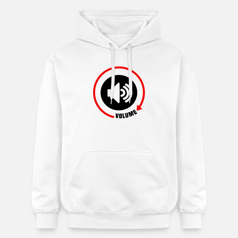 Bouton de volume du haut-parleur - Sweat à capuche Softstyle® Gildan Unisexe - blanc