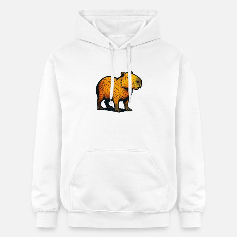 Illustration du dégradé de Kapibara - Sweat à capuche Softstyle® Gildan Unisexe - blanc