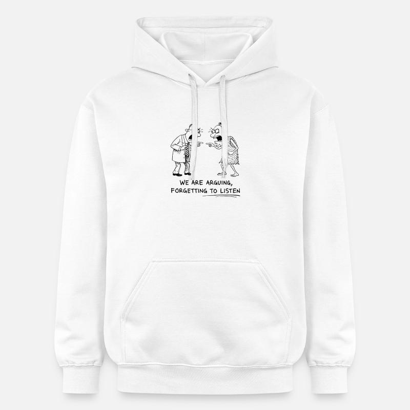 Débat et dialogue d’écoute - Sweat à capuche Softstyle® Gildan Unisexe - blanc