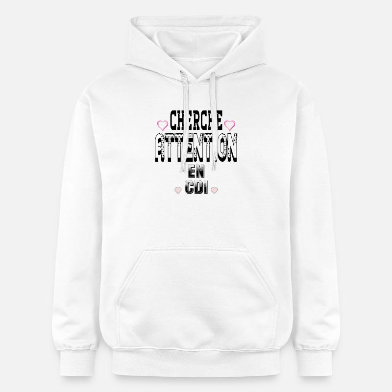 Cherche Attention en CDI - Sweat à capuche Softstyle® Gildan Unisexe - blanc